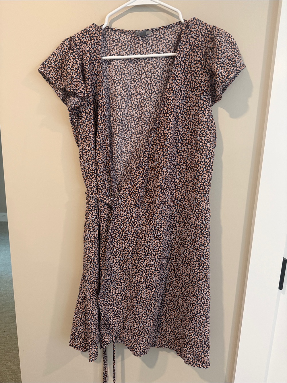 Aerie Navy Floral Wrap Dress